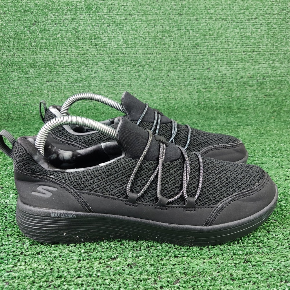 Skechers Sneakers Womens 8 Black Go Walk Max Cushioning 136739 Slip On Bungee